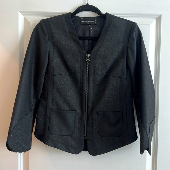 NWOT Zadig and Valtaire Blazer Black/Charcoal size Small
